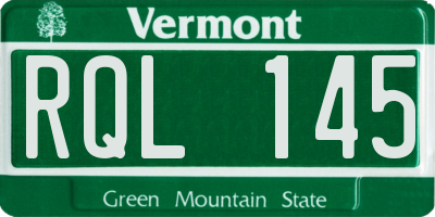 VT license plate RQL145