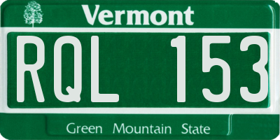 VT license plate RQL153