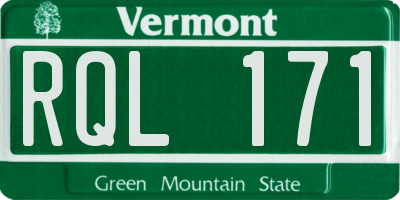 VT license plate RQL171