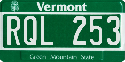 VT license plate RQL253
