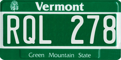 VT license plate RQL278