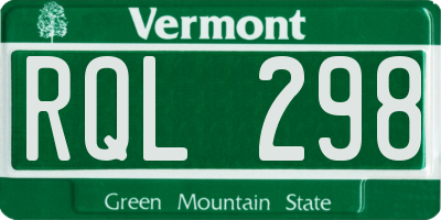 VT license plate RQL298