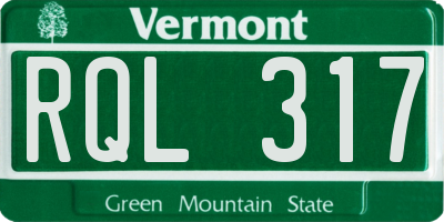 VT license plate RQL317