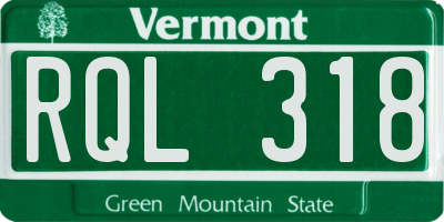 VT license plate RQL318