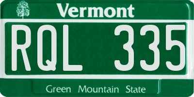 VT license plate RQL335