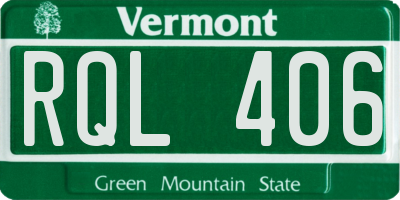 VT license plate RQL406