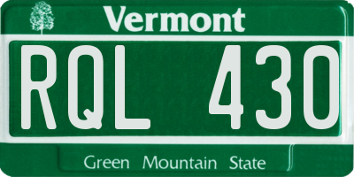 VT license plate RQL430