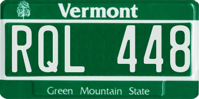 VT license plate RQL448