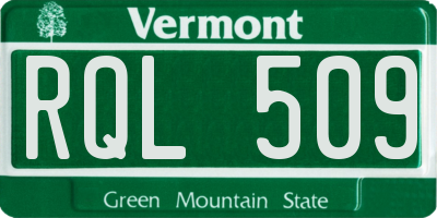 VT license plate RQL509