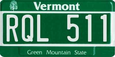 VT license plate RQL511