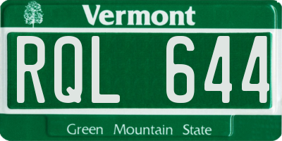 VT license plate RQL644
