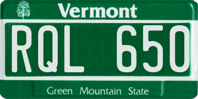 VT license plate RQL650