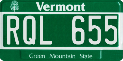 VT license plate RQL655