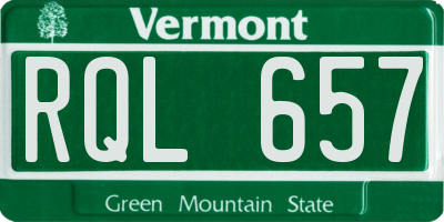 VT license plate RQL657