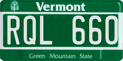 VT license plate RQL660