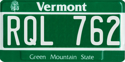 VT license plate RQL762