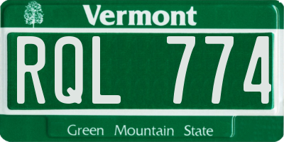 VT license plate RQL774