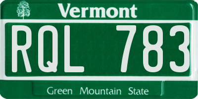 VT license plate RQL783