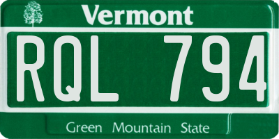 VT license plate RQL794