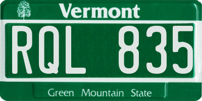 VT license plate RQL835