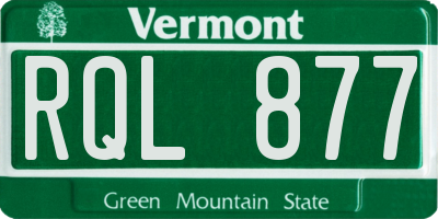 VT license plate RQL877
