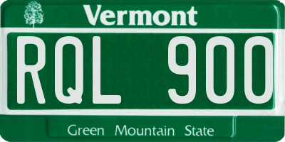 VT license plate RQL900