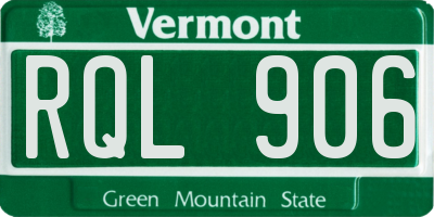 VT license plate RQL906