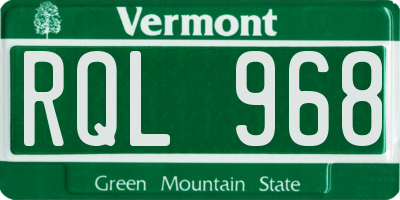 VT license plate RQL968