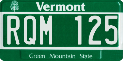 VT license plate RQM125