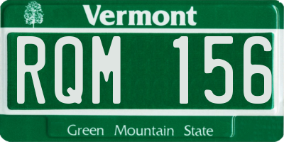 VT license plate RQM156