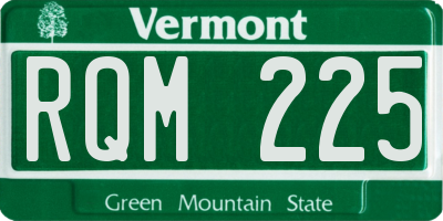 VT license plate RQM225