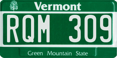 VT license plate RQM309