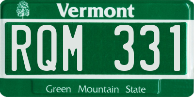 VT license plate RQM331