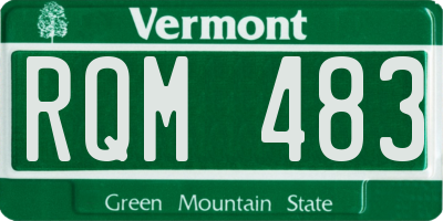 VT license plate RQM483