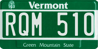 VT license plate RQM510