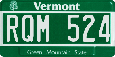 VT license plate RQM524