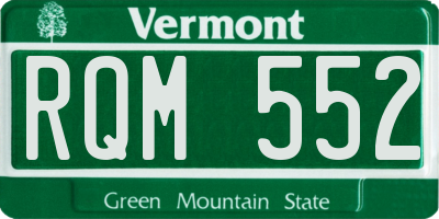 VT license plate RQM552