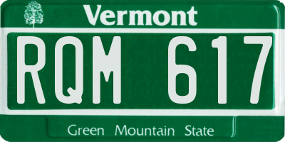 VT license plate RQM617