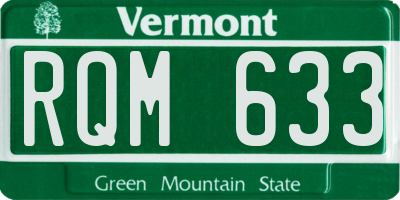 VT license plate RQM633