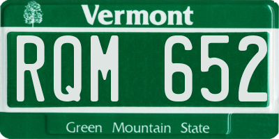 VT license plate RQM652
