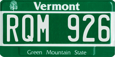VT license plate RQM926