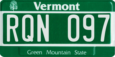 VT license plate RQN097