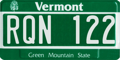 VT license plate RQN122