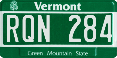 VT license plate RQN284