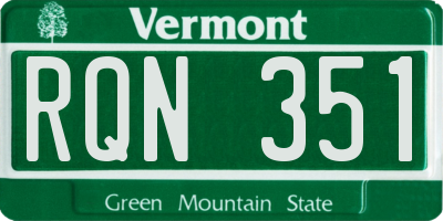VT license plate RQN351