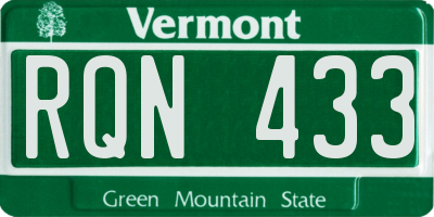 VT license plate RQN433