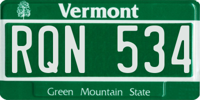 VT license plate RQN534