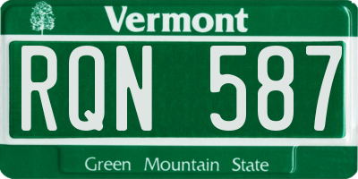 VT license plate RQN587
