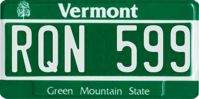 VT license plate RQN599