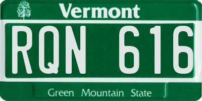 VT license plate RQN616